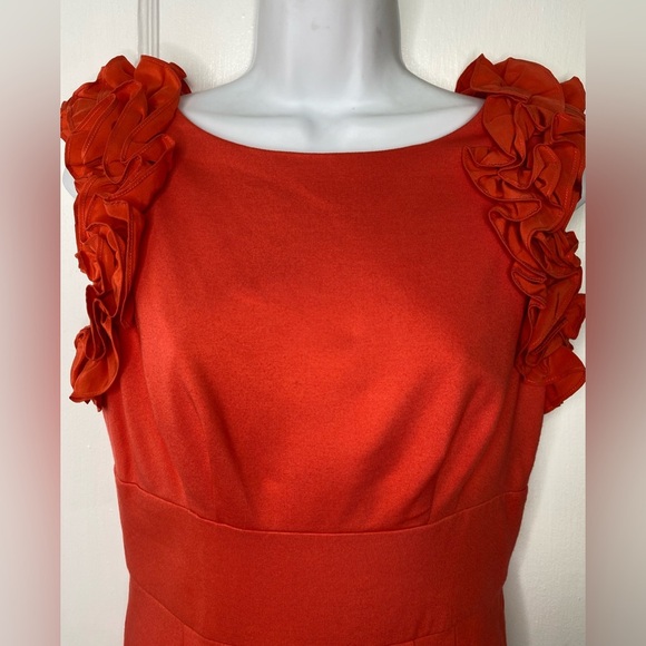 Trina Turk Vibrant Orange Ruffle Mini Dress - Picture 3 of 11